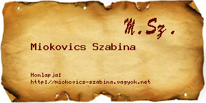 Miokovics Szabina névjegykártya